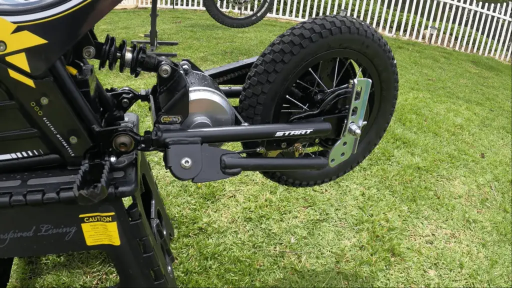 Kuberg Start kids electric trials dirt bike - swing arm